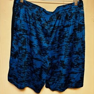 tek gear Blue & Black Patterned Athletic Shorts